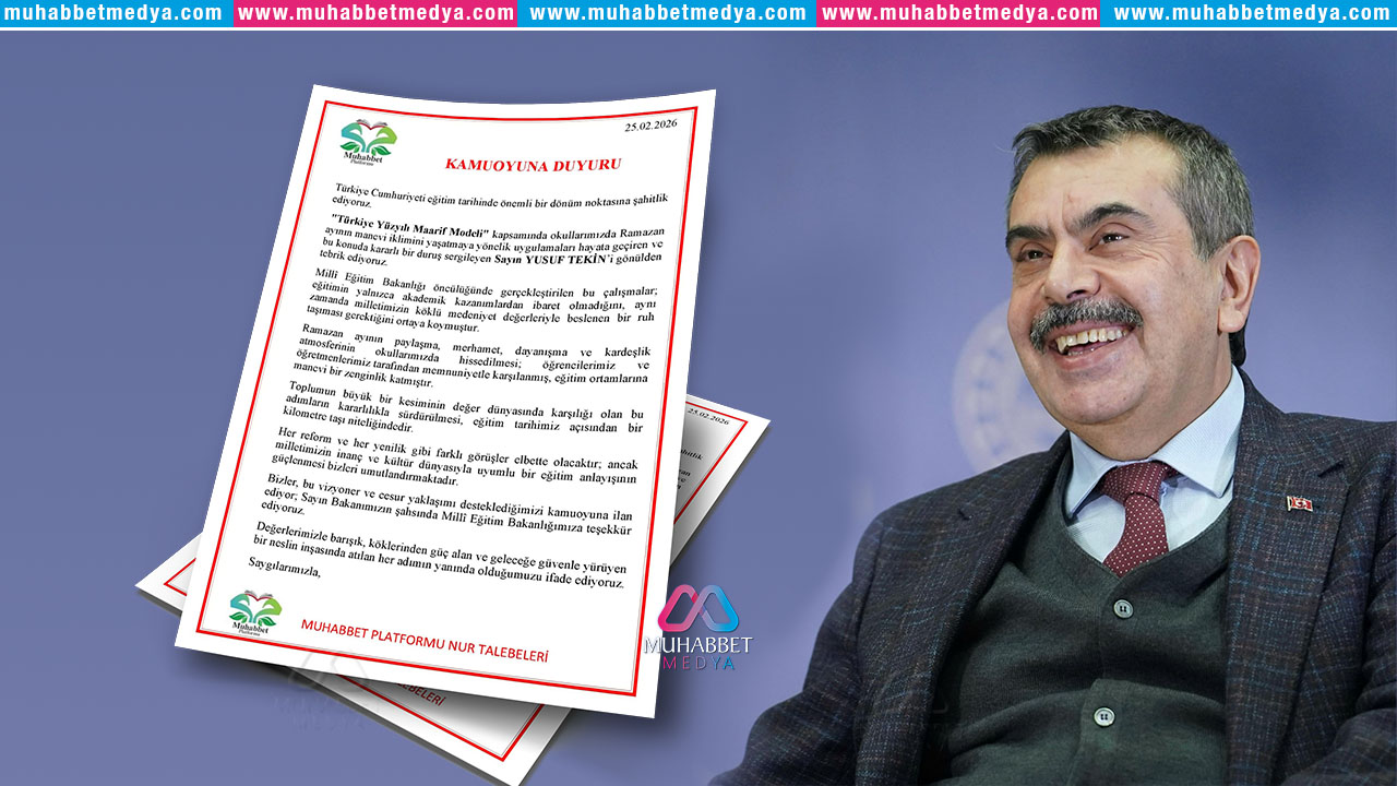 Muhabbet Platformu’ndan Milli Eğitim Bakanı Yusuf Tekin’e "Ramazan" Desteği